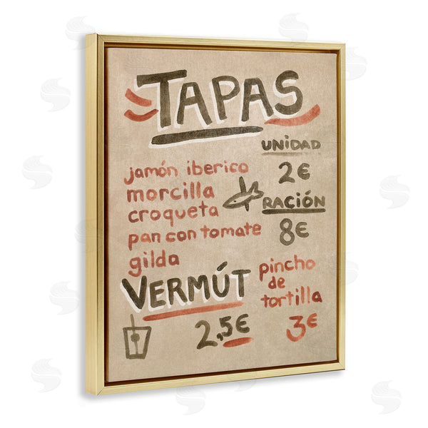 Stupell Industries June Erica Vess | Spanish Tapas Menu