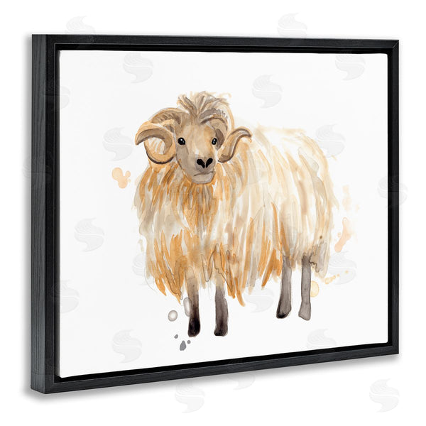 Stupell Industries June Erica Vess | Stoic Highland Mountain Goat Curved Horn Ram Wall Art