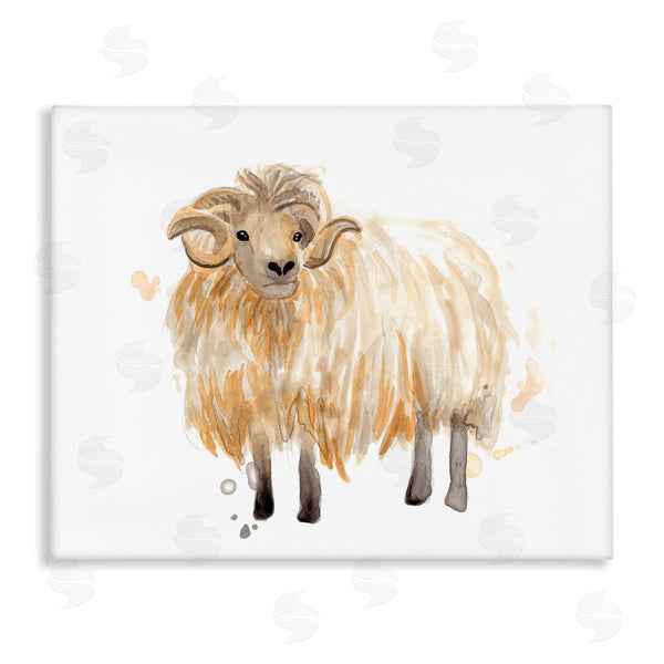 stupell industries June Erica Vess | Stoic Highland Mountain Goat Curved Horn Ram Wall Art