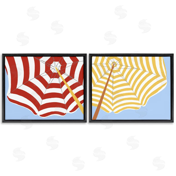 Stupell Industries June Erica Vess | Striped Beach Umbrella Wall Art