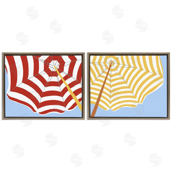 Stupell Industries June Erica Vess | Striped Beach Umbrella Wall Art