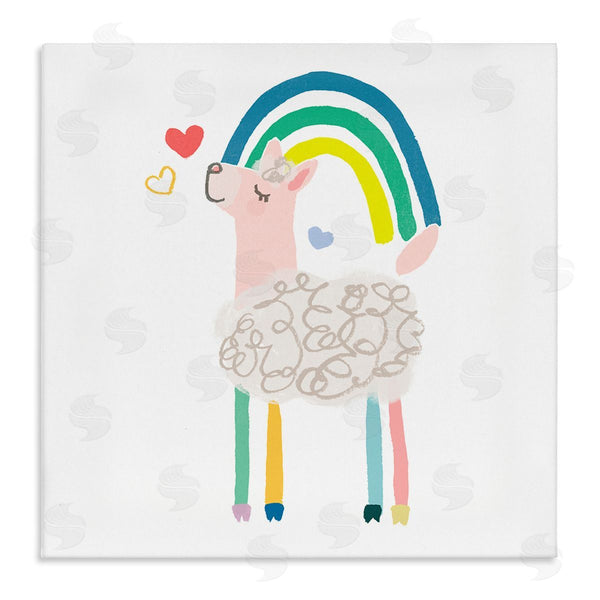 stupell industries June Erica Vess | Sweet Pastel Rainbow Sheep Hearts Simple Illustration Wall Art