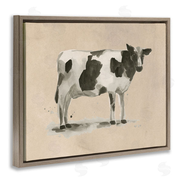 Stupell Industries June Erica Vess | Traditional Cow On Beige