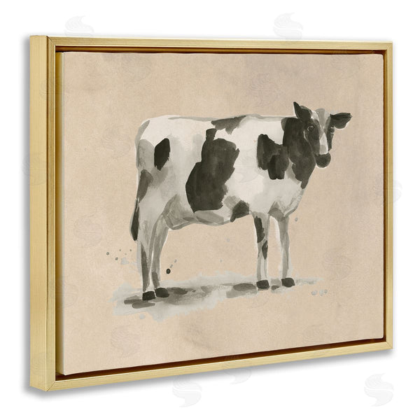 Stupell Industries June Erica Vess | Traditional Cow On Beige