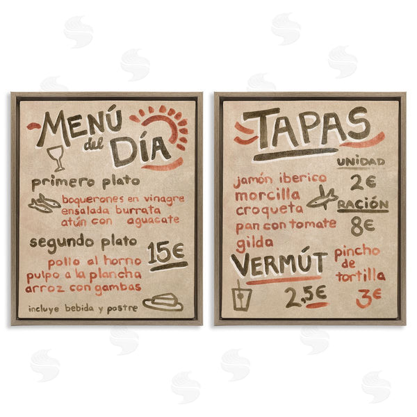 Stupell Industries June Erica Vess | Travel Tapas Menu