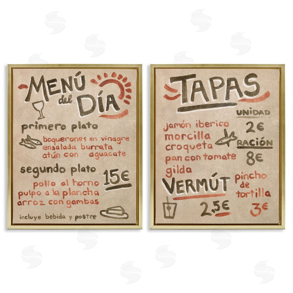 Stupell Industries June Erica Vess | Travel Tapas Menu