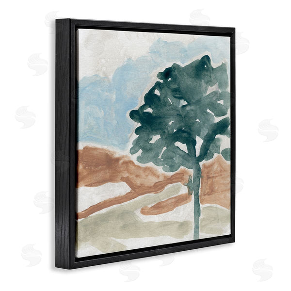 Stupell Industries June Erica Vess | Tree By Mountains Landscape Soft Shape Abstract