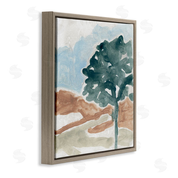 Stupell Industries June Erica Vess | Tree By Mountains Landscape Soft Shape Abstract