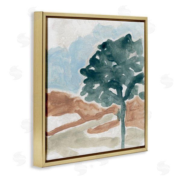 Stupell Industries June Erica Vess | Tree By Mountains Landscape Soft Shape Abstract