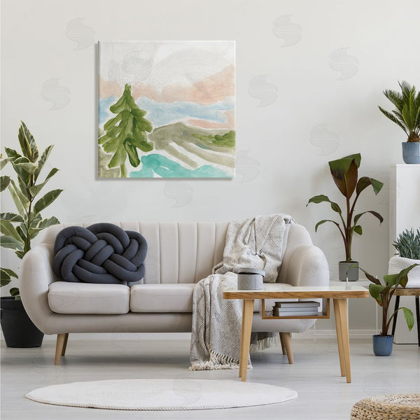 Stupell Industries June Erica Vess | Tree Forest Landscape Abstract Lake Mountain Range Wall Art