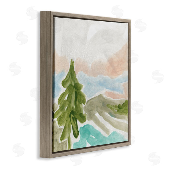 Stupell Industries June Erica Vess | Tree Forest Landscape Abstract Lake Mountain Range Wall Art