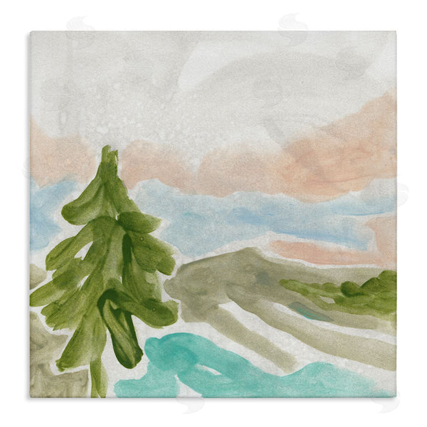 stupell industries June Erica Vess | Tree Forest Landscape Abstract Lake Mountain Range Wall Art