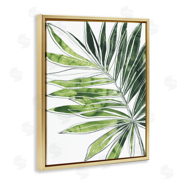 Stupell Industries June Erica Vess | Tropical Green Plant Expressive Palm Linework
