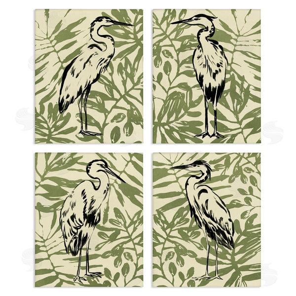 stupell industries June Erica Vess | Tropical Herons with Leaves Wall Art