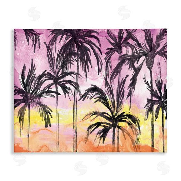 stupell industries June Erica Vess | Tropical Island Sunset Whimsical Palm Trees Silhouettes Wall Art