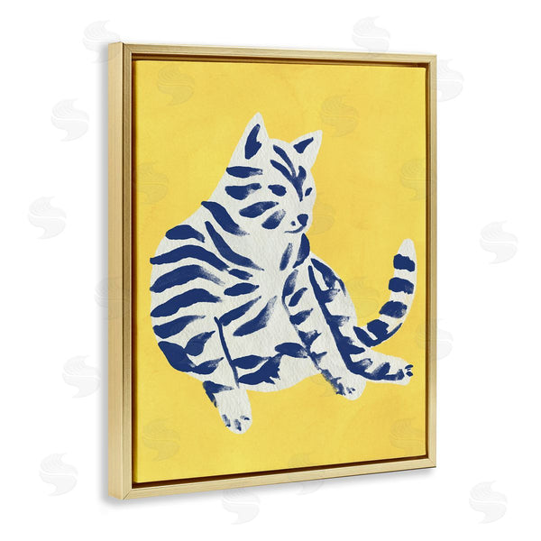 Stupell Industries June Erica Vess | Unique Bright Cat On Yellow
