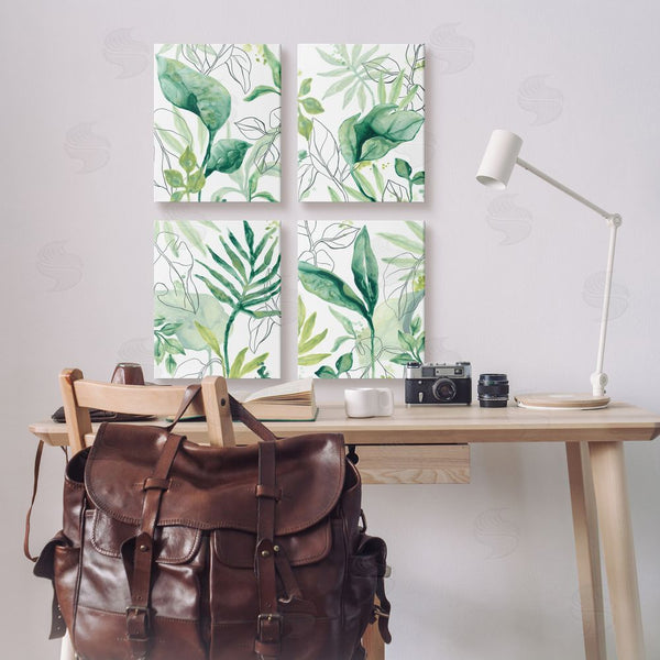 Stupell Industries June Erica Vess | Varied Green Tropical Plant Leaves Wall Art