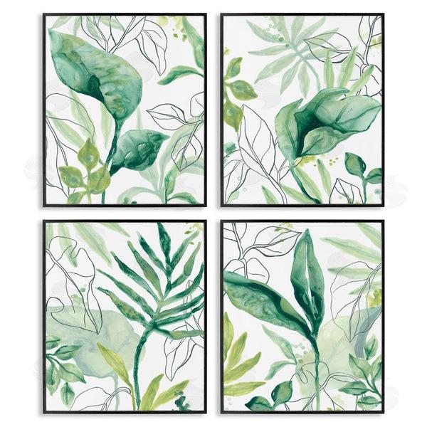 Stupell Industries June Erica Vess | Varied Green Tropical Plant Leaves Wall Art
