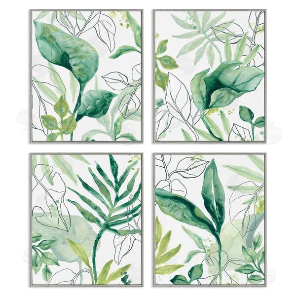 Stupell Industries June Erica Vess | Varied Green Tropical Plant Leaves Wall Art