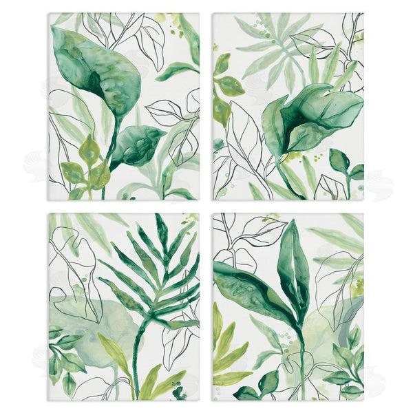 stupell industries June Erica Vess | Varied Green Tropical Plant Leaves Wall Art