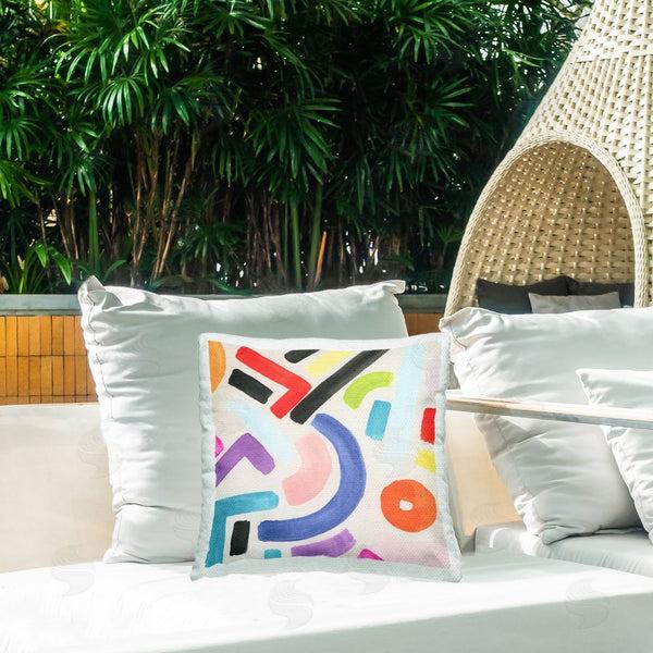 Stupell Industries June Erica Vess | Varied Retro Shapes Printed Throw Pillow