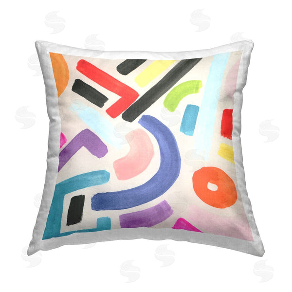 stupell industries June Erica Vess | Varied Retro Shapes Printed Throw Pillow