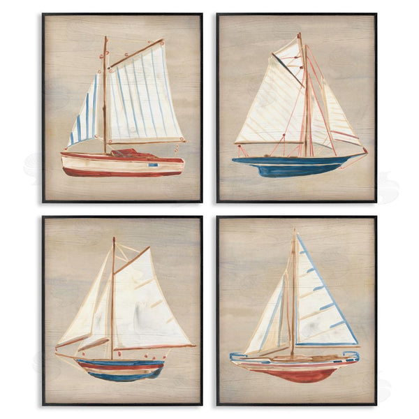 Stupell Industries June Erica Vess | Various Rustic Boats Wall Art