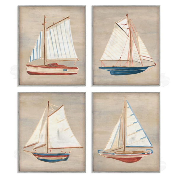 Stupell Industries June Erica Vess | Various Rustic Boats Wall Art