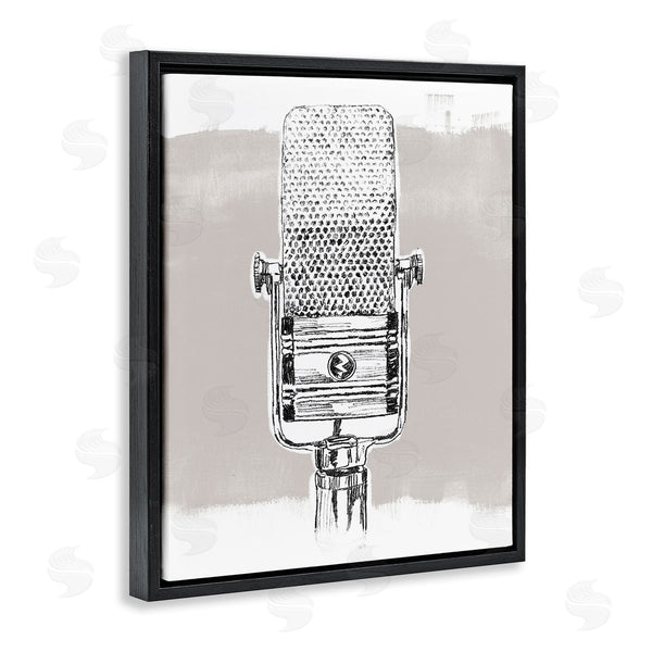 Stupell Industries June Erica Vess | Vintage Microphone Music Drawing Wall Art