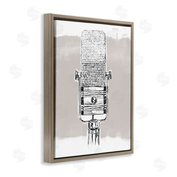 Stupell Industries June Erica Vess | Vintage Microphone Music Drawing Wall Art