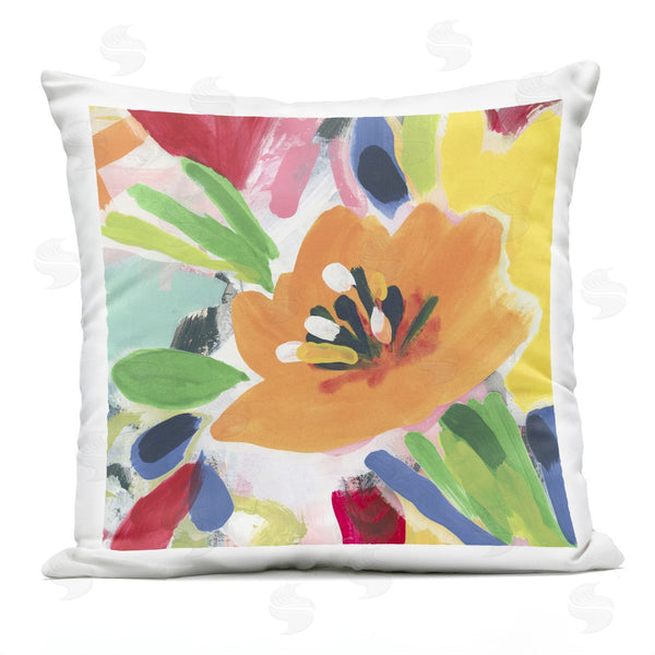 Stupell Industries June Erica Vess | Vivid Orange Flower Impressions Printed Throw Pillow