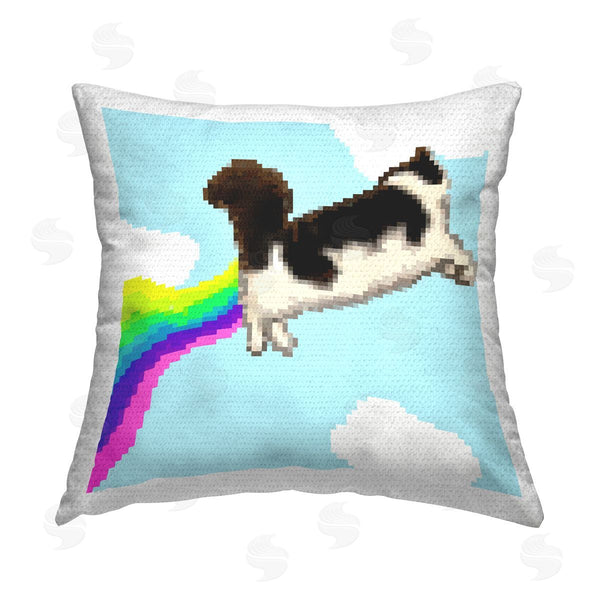 Stupell Industries June Erica Vess | Whimsical Cat Flying Printed Throw Pillow