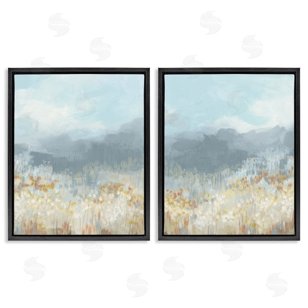 Stupell Industries June Erica Vess | White Flower Field Mountains Wall Art