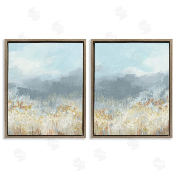 Stupell Industries June Erica Vess | White Flower Field Mountains Wall Art