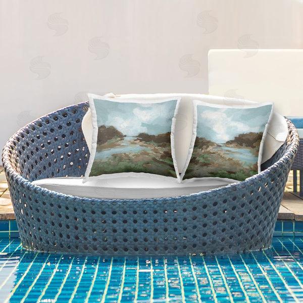 Stupell Industries June Erica Vess | Winding River Landscape Scene Printed Throw Pillow Set