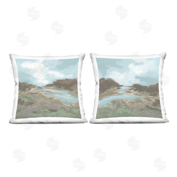 stupell industries June Erica Vess | Winding River Landscape Scene Printed Throw Pillow Set