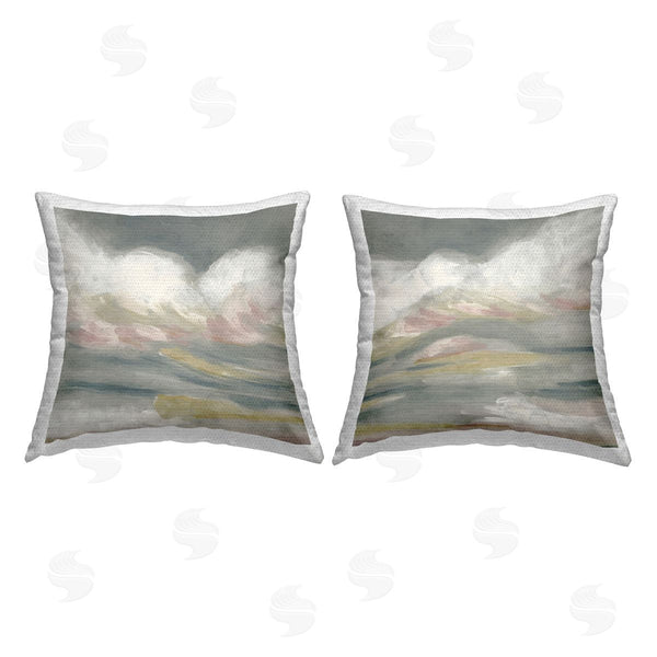 Stupell Industries June Erica Vess | Wispy Pink Mountains Printed Throw Pillow Set