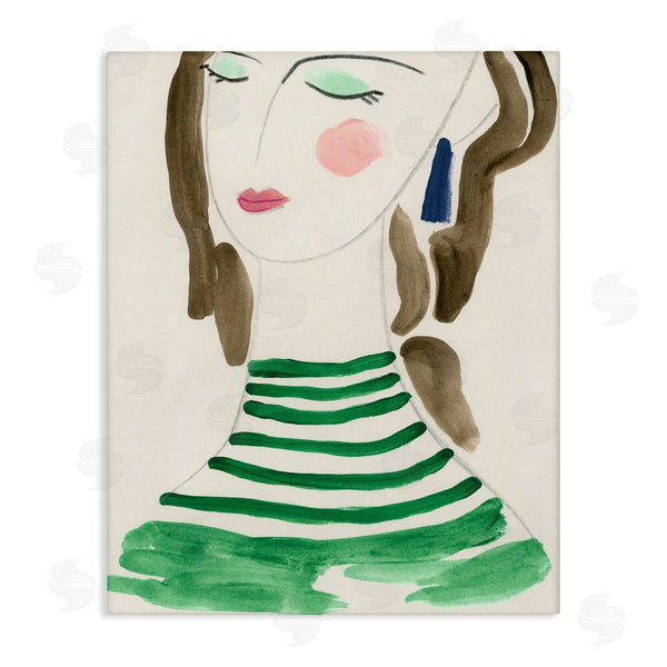 stupell industries June Erica Vess | Woman in Green Stripes