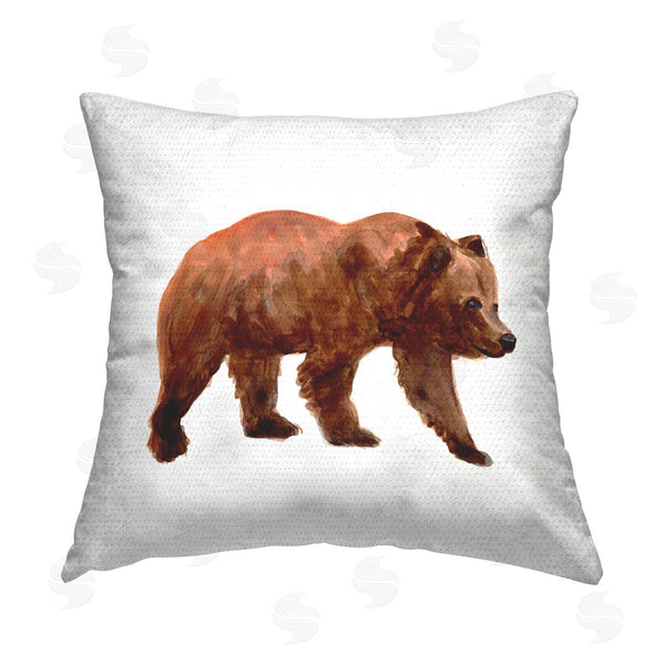 Stupell Industries June Erica Vess | Woodland Brown Bear Printed Throw Pillow