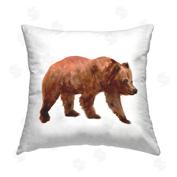 stupell industries June Erica Vess | Woodland Brown Bear Printed Throw Pillow