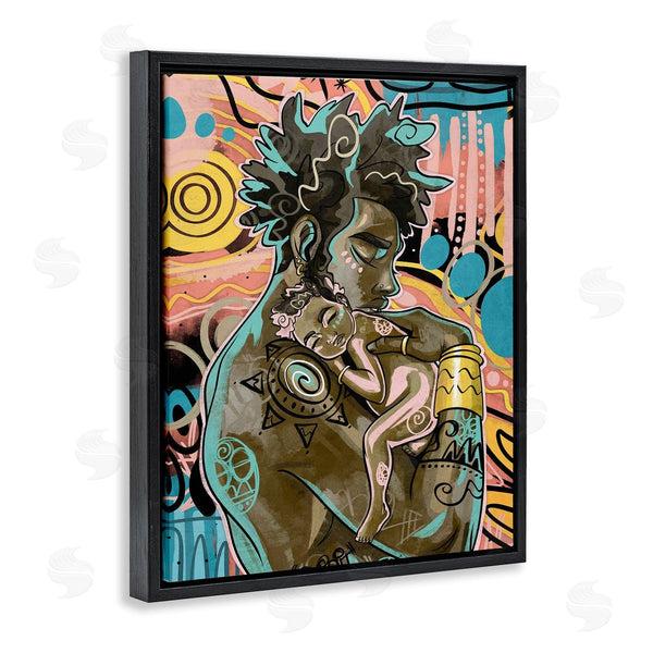 Stupell Industries Justin Copeland | Father Holding Newborn Baby Bold Abstract Pattern Wall Art