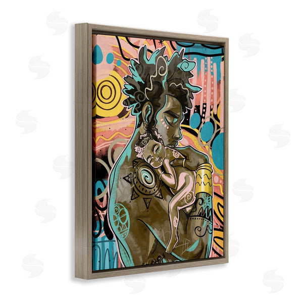 Stupell Industries Justin Copeland | Father Holding Newborn Baby Bold Abstract Pattern Wall Art