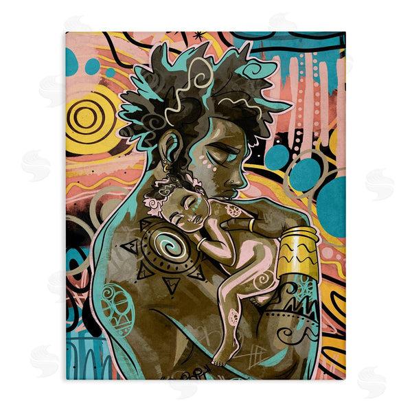 stupell industries Justin Copeland | Father Holding Newborn Baby Bold Abstract Pattern Wall Art
