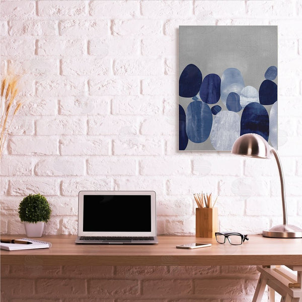 Stupell Industries Justin Thompson | Layered Blue Rocks Nautical Abstract Patterns Wall Art
