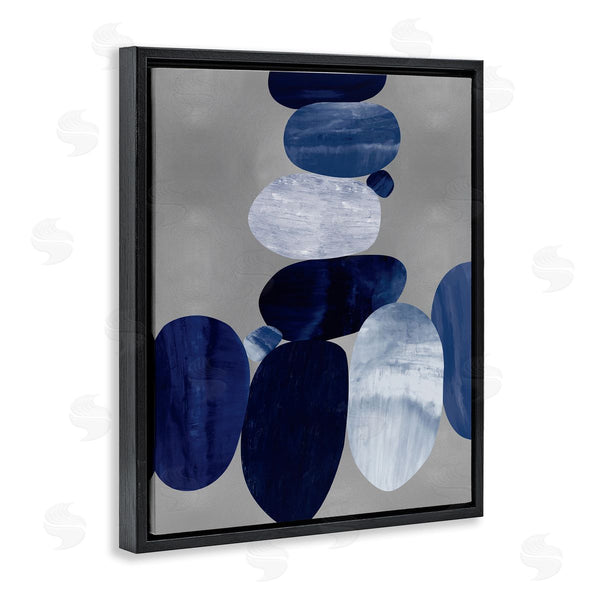 Stupell Industries Justin Thompson | Stacked Blue Rocks Abstract Circular Design Wall Art