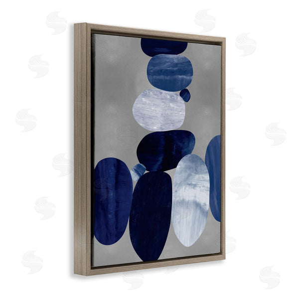 Stupell Industries Justin Thompson | Stacked Blue Rocks Abstract Circular Design Wall Art