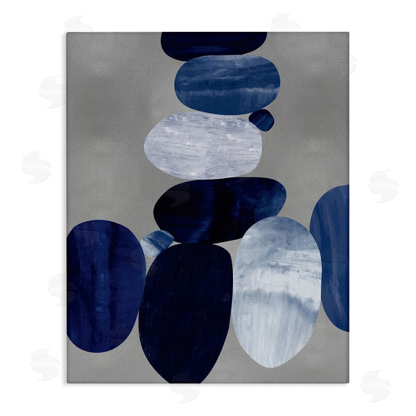 stupell industries Justin Thompson | Stacked Blue Rocks Abstract Circular Design Wall Art