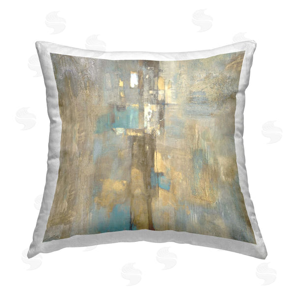 stupell industries Justin Turner | Complex Abstract with Blue Printed Throw Pillow