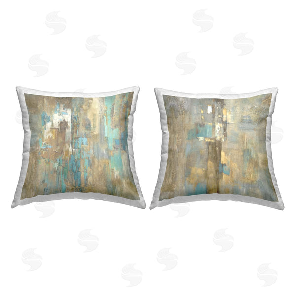 stupell industries Justin Turner | Gold & Rustic Abstractions Printed Throw Pillow Set