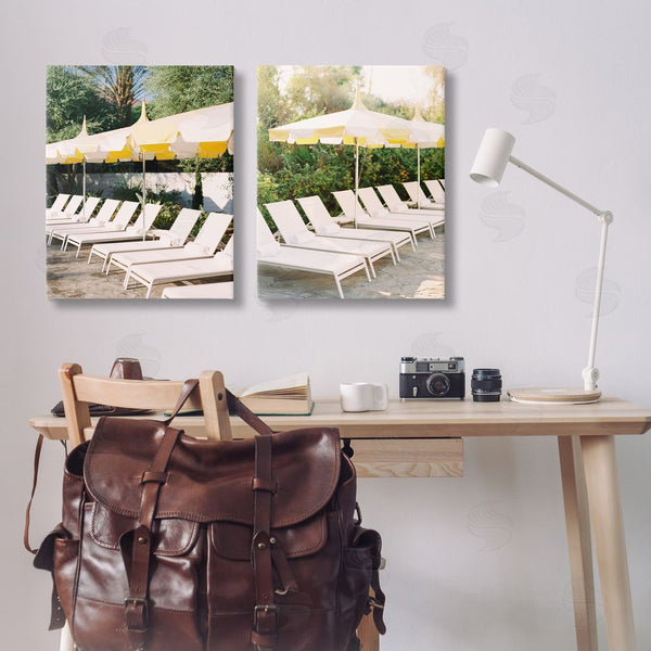 Stupell Industries Justine Milton | Chaise Lounges With Umbrellas Wall Art